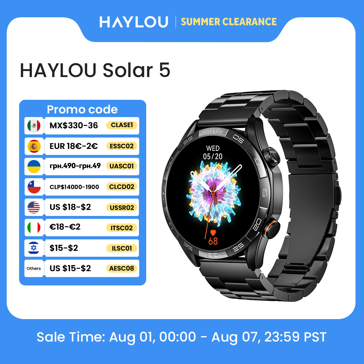 Smartwatch Health Watches - HAYLOU Solar 5 Voice Calling Smartwatch