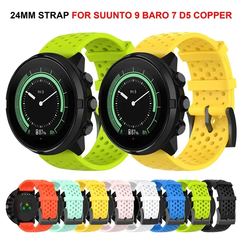 Hybrid Smartwatch - 24mm Silicone Band For SUUNTO 7