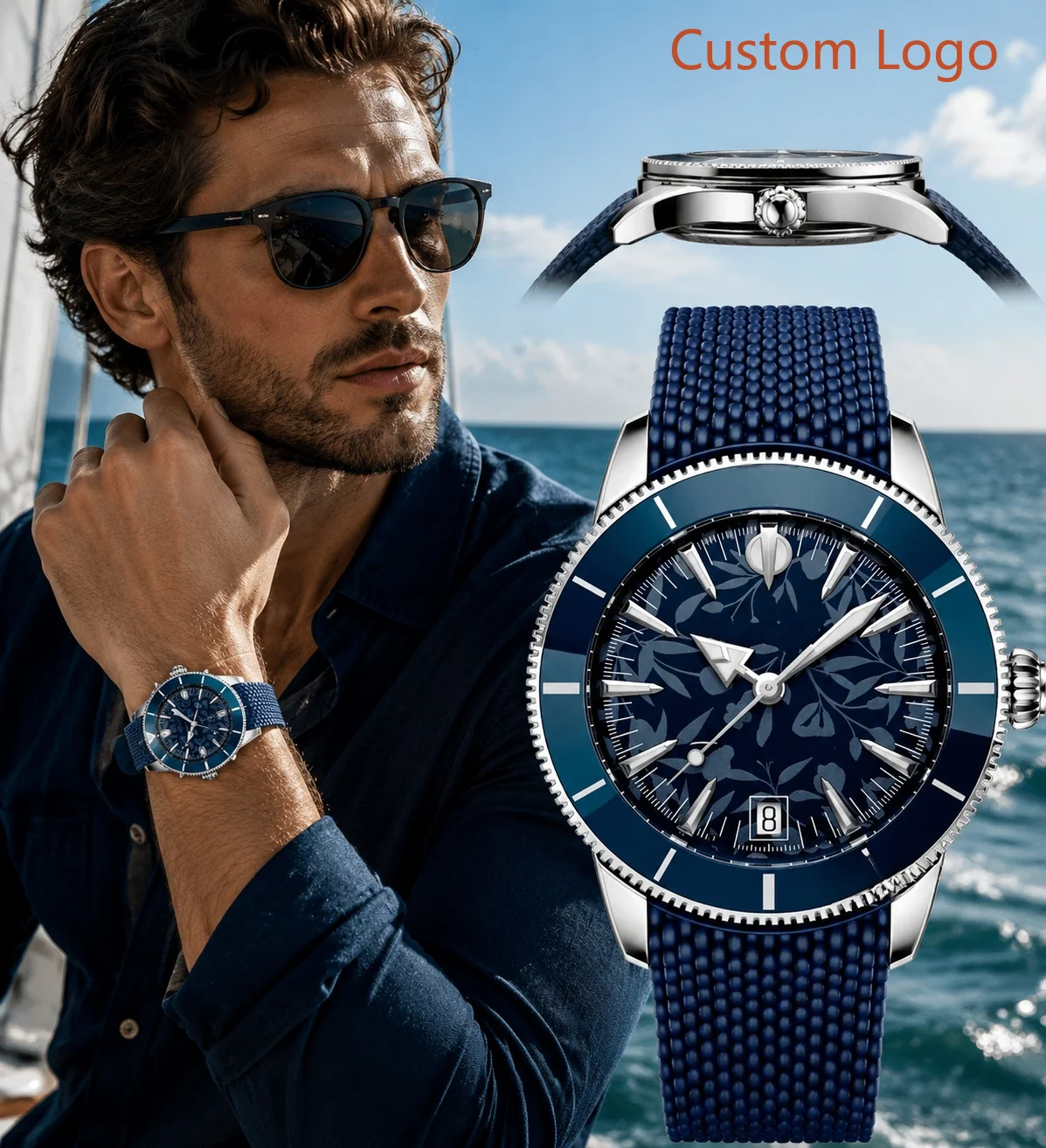 Luxury Ceramic Watch - Men 46mm Diving Automatic Watch Rotating