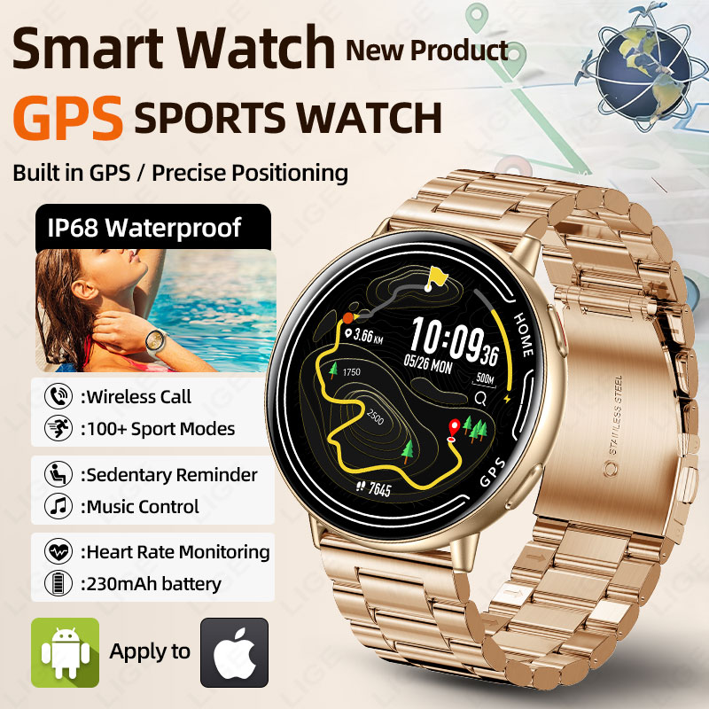 Smartwatch Watches For Women With Gps - LIGE GPS Smart Watch Heart Rate