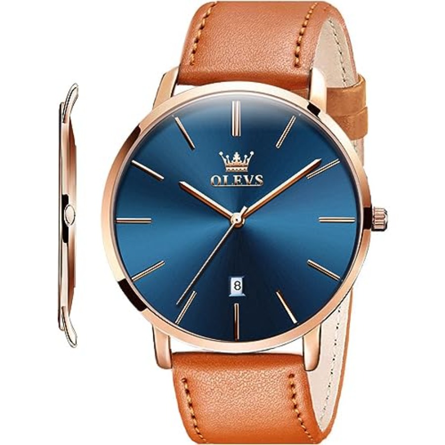 Smartwatch Digital Watches For Men - OLEVS Men Leather Watches Black Ultra