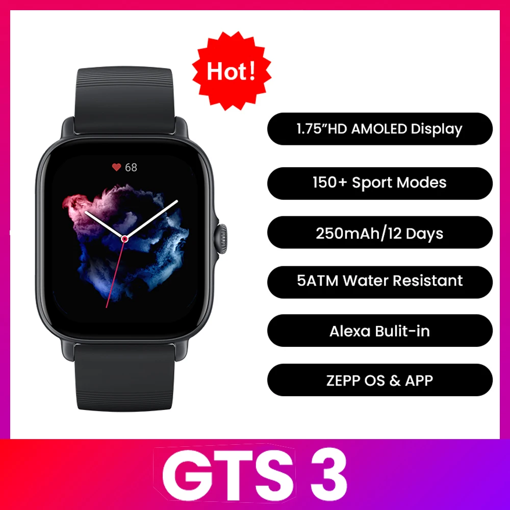 Smartwatch Refurbished Watches - Amazfit GTS 3 Smartwatch 5ATM Waterproof