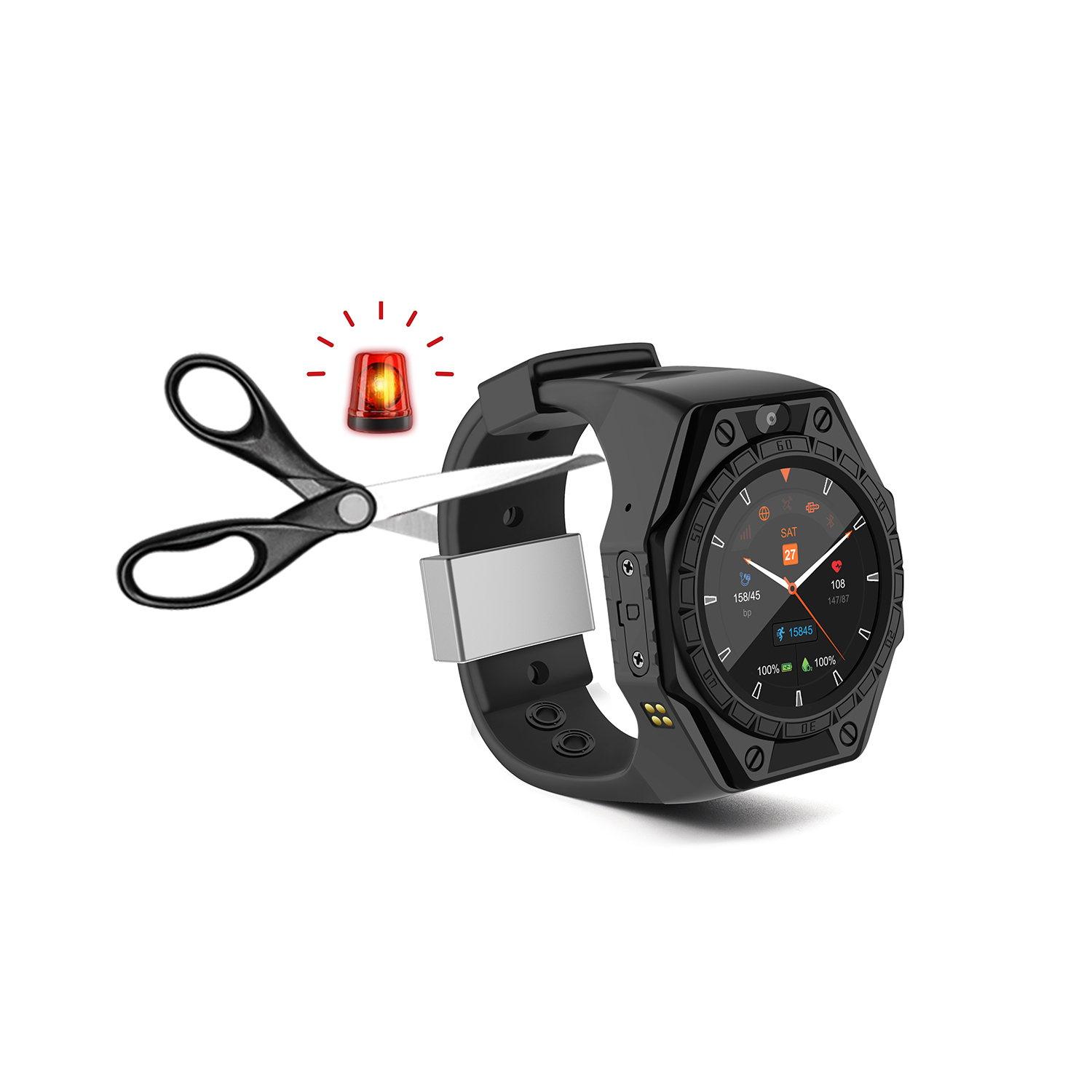 Hybrid Smartwatch - Professional Design Anti-Disassembly Tamper-Proof 4G Hybrid