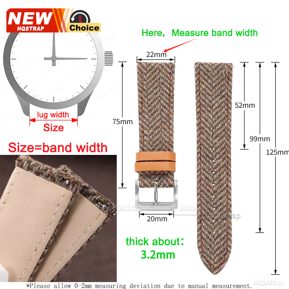 18mm 20mm 22mm Tweed Nylon Str - Watches Rolex Smartwatch recension och pris