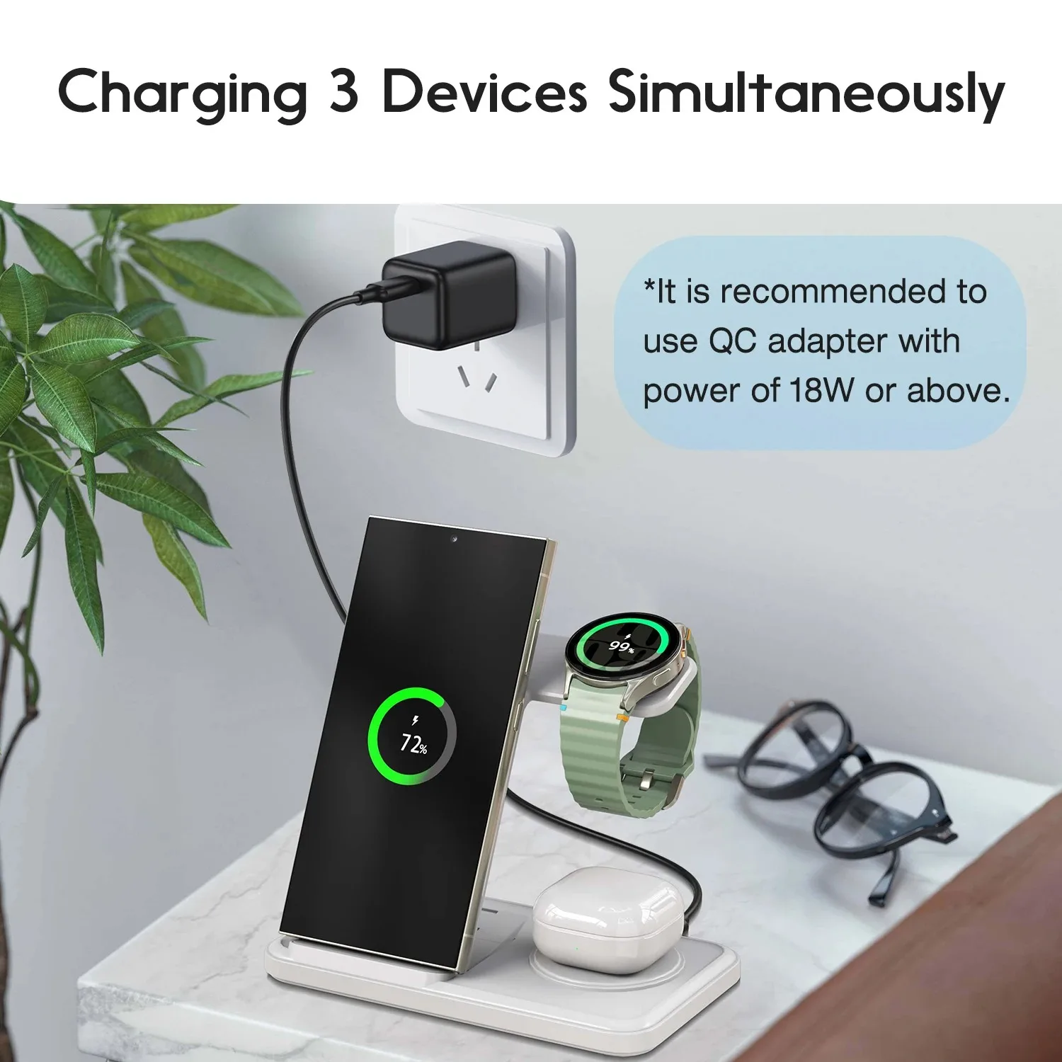 Desktop 3-in-1 Wireless Charge - Smartwatch Apple Watch recension och pris
