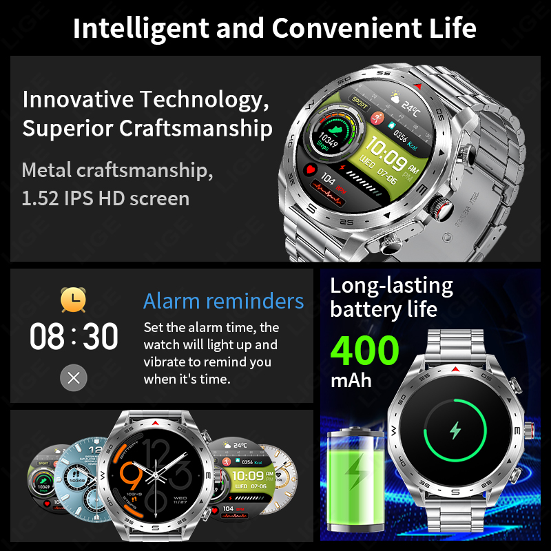 LIGE TWS Earbuds Bluetooth Hea - Smartwatch Noise Watches For Women recension och pris