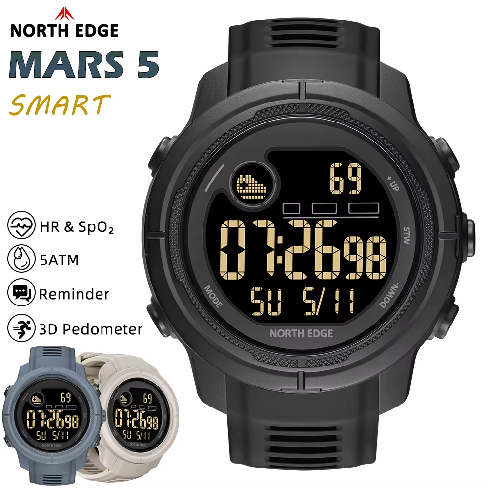 NORTH EDGE NEW MARS 5 Men's Di - Smartwatch Digital Watches For Men recension och pris