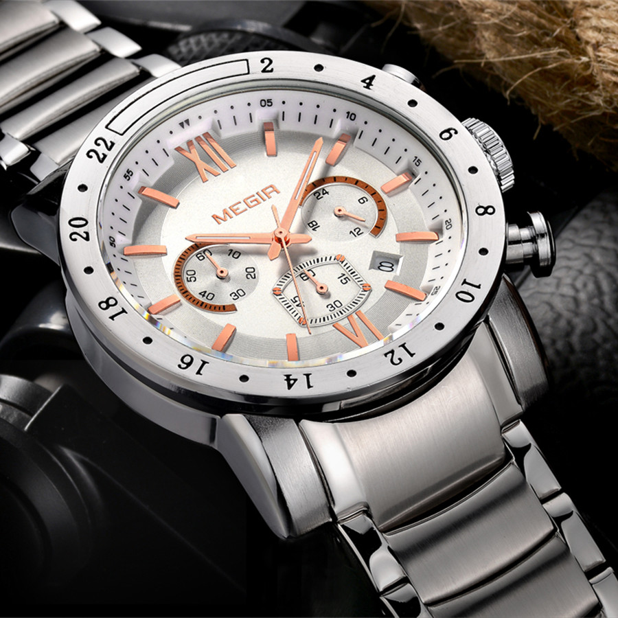 MEGIR Stainless Steel Casual W - Smartwatch Digital Watches For Men recension och pris