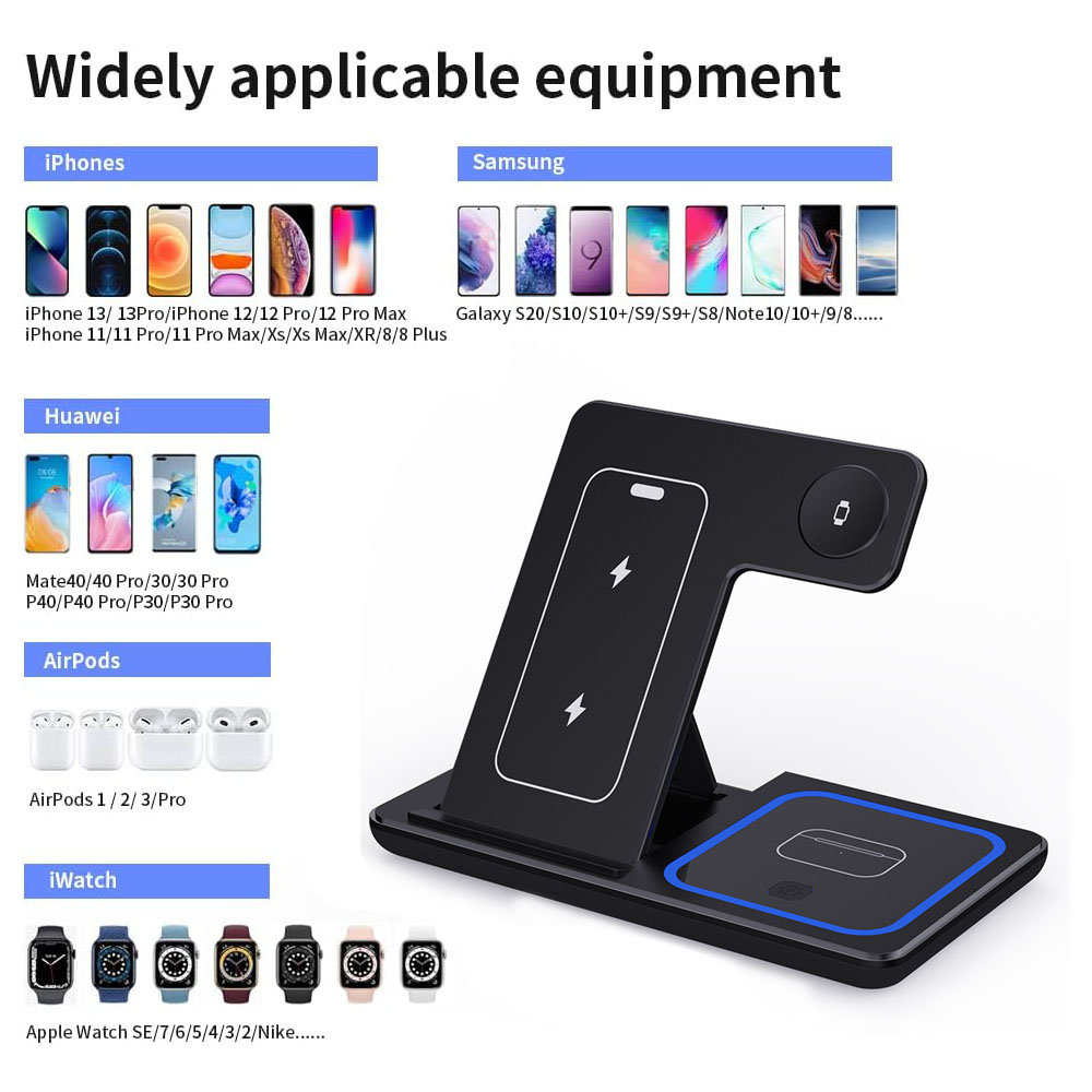 15W 3 in 1 Wireless Charger St - Smartwatch Apple Watch recension och pris