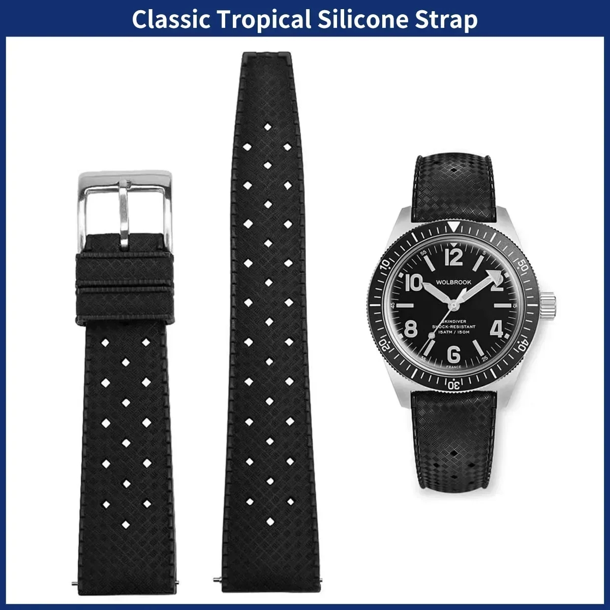 FKM watch Strap 20mm 22mm Trop - Watches Rolex Smartwatch recension och pris