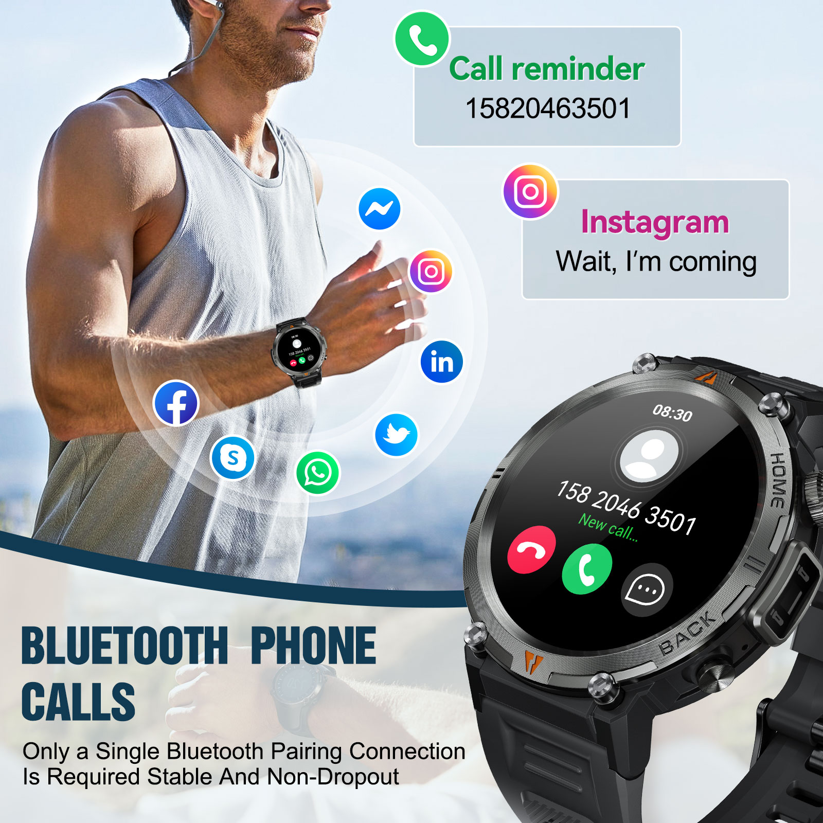 EIGIIS KE3 Bluetooth Call Smar - Smartwatch Health Watches recension och pris