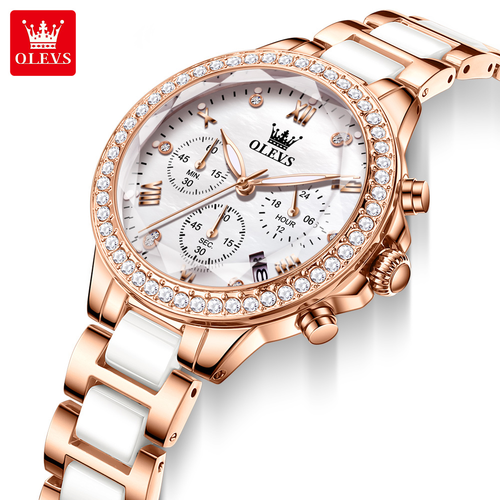 OLEVS 9999 Ladies' Quartz Watc - Luxury Ceramic Watch recension och pris