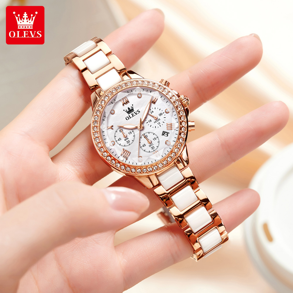 OLEVS 9999 Ladies' Quartz Watc - Luxury Ceramic Watch recension och pris