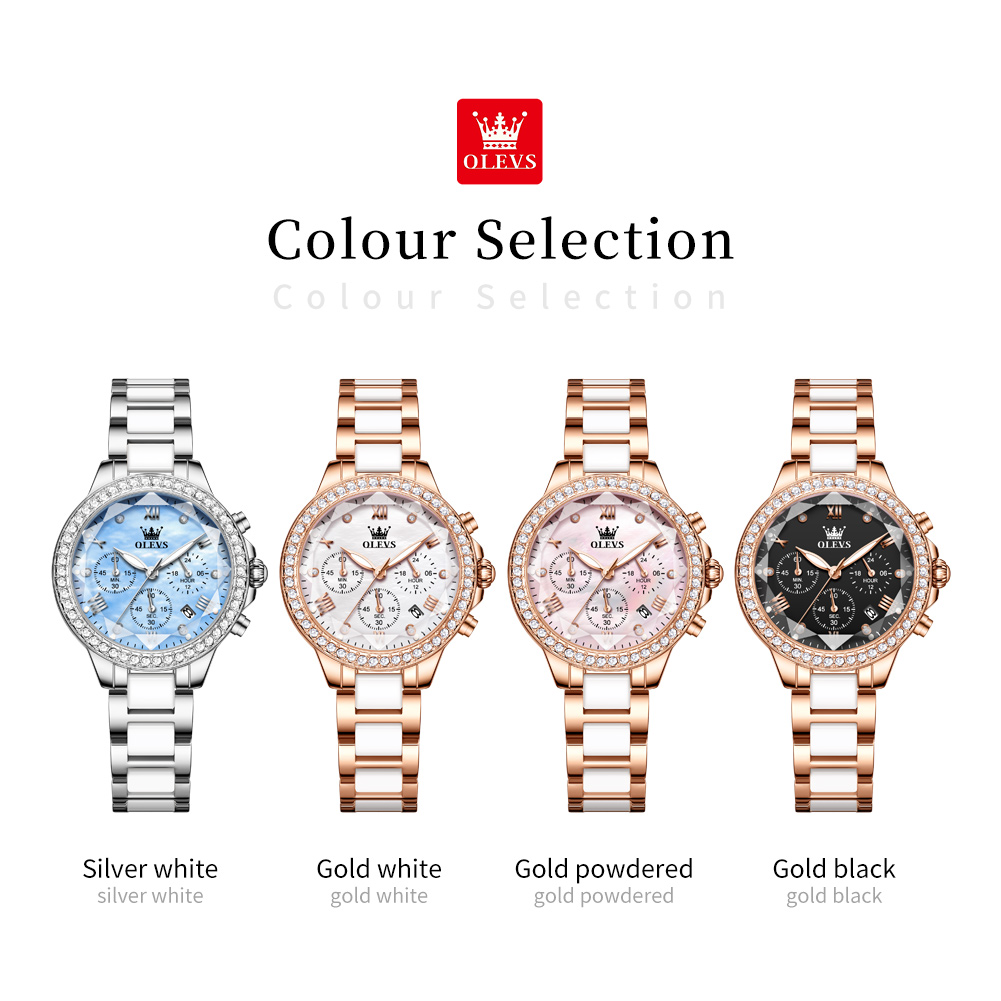 OLEVS 9999 Ladies' Quartz Watc - Luxury Ceramic Watch recension och pris
