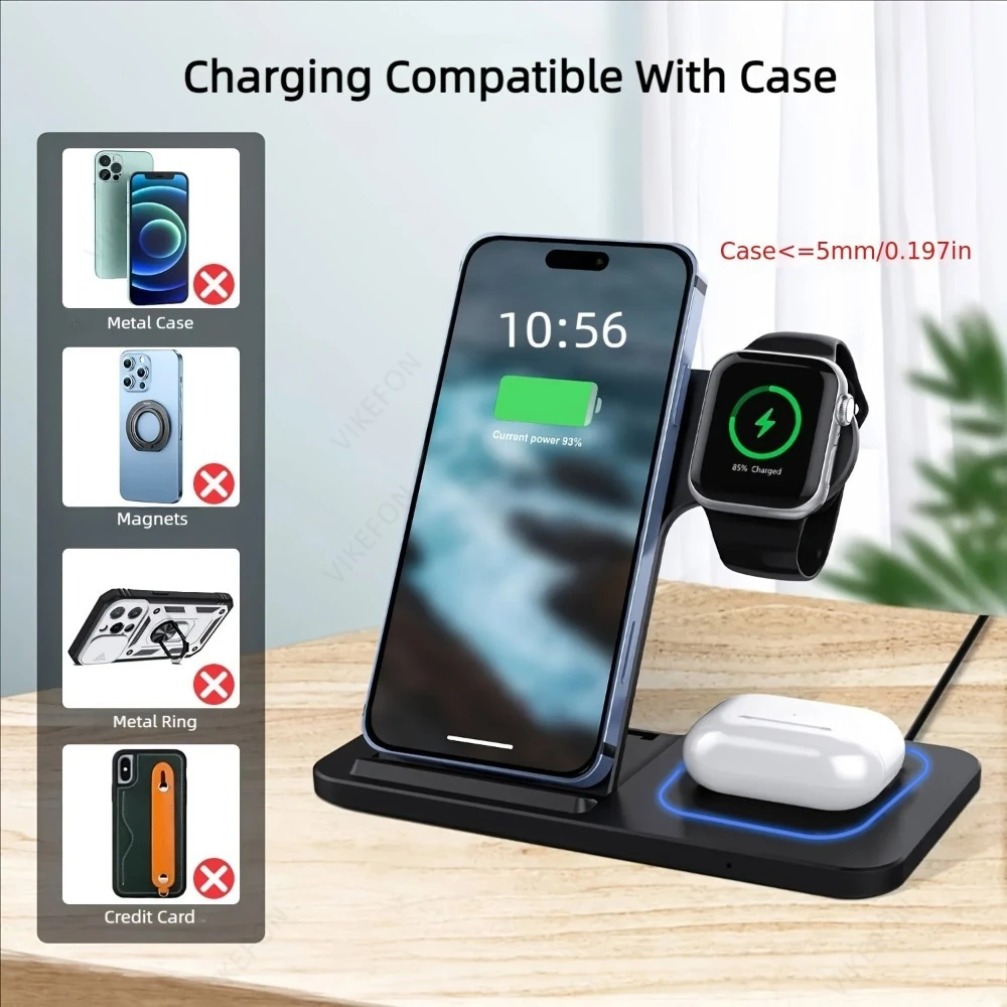 Foldable 3 in 1 Wireless Charg - Smartwatch Apple Watch recension och pris