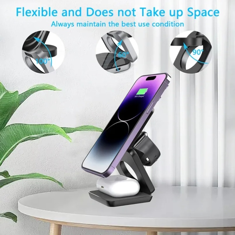 3 in 1 Foldable Magnetic Wirel - Smartwatch Apple Watch recension och pris
