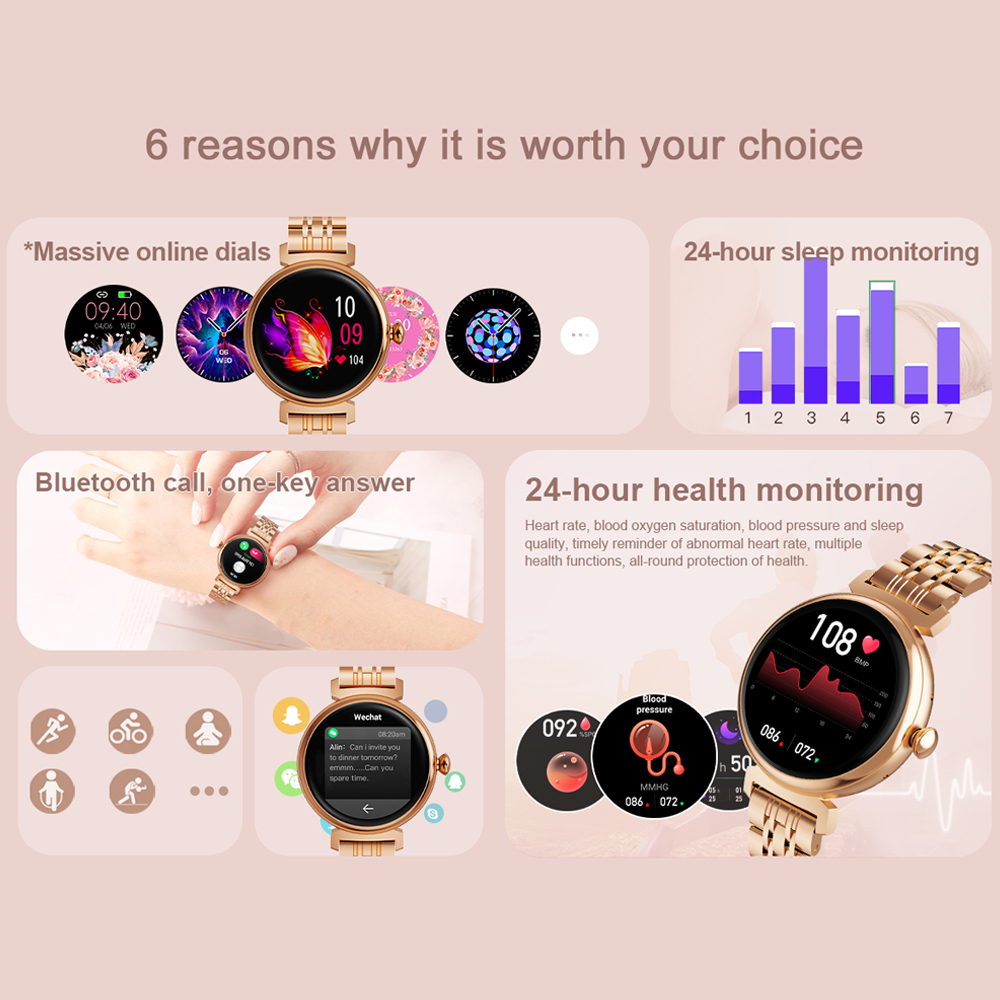 1.04 inch AMOLED Screen Fashio - Hybrid Smartwatch recension och pris